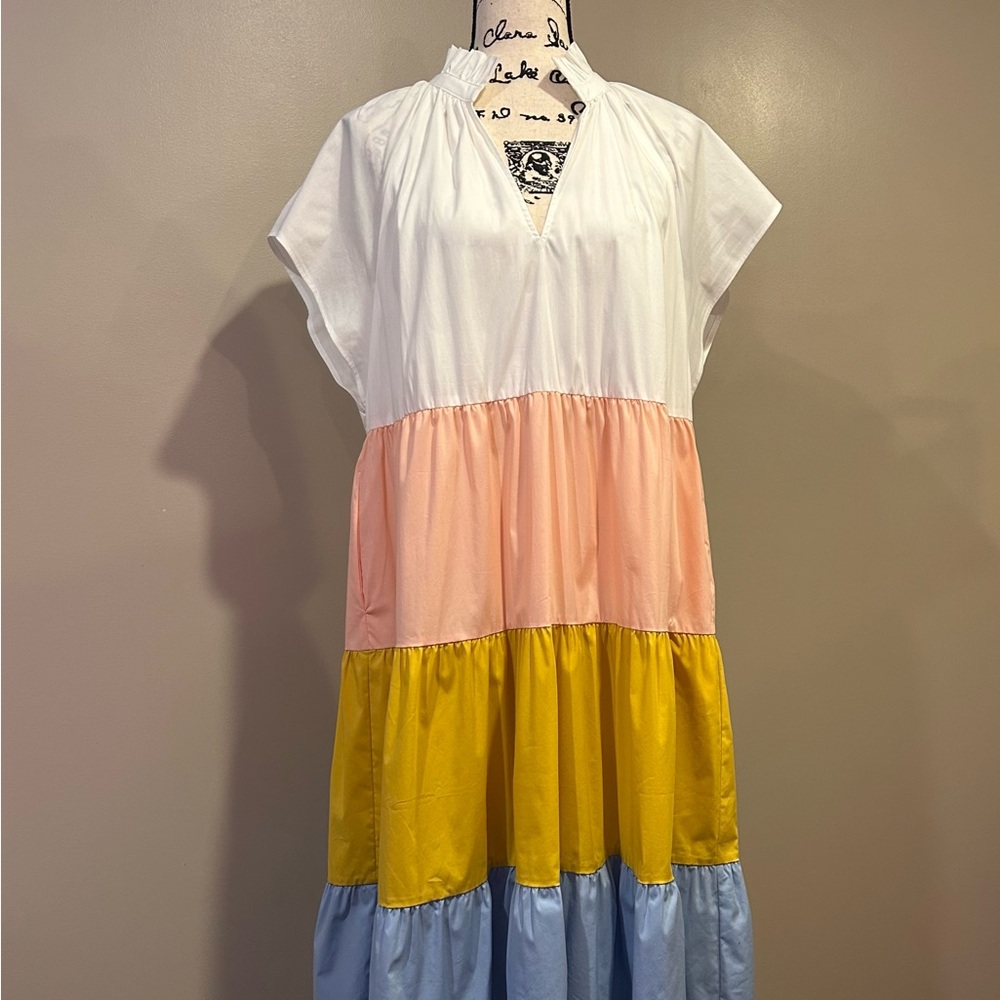 CROSBY by Mollie Burch Cap Sleeve Color Block Watts Midi Dress - Picture 4 of 9